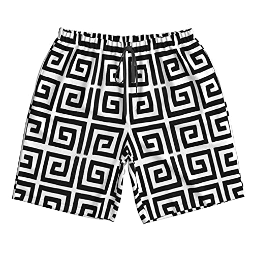 Men's Greek Key Shorts Casual Lightweight Summer Beach Shorts3