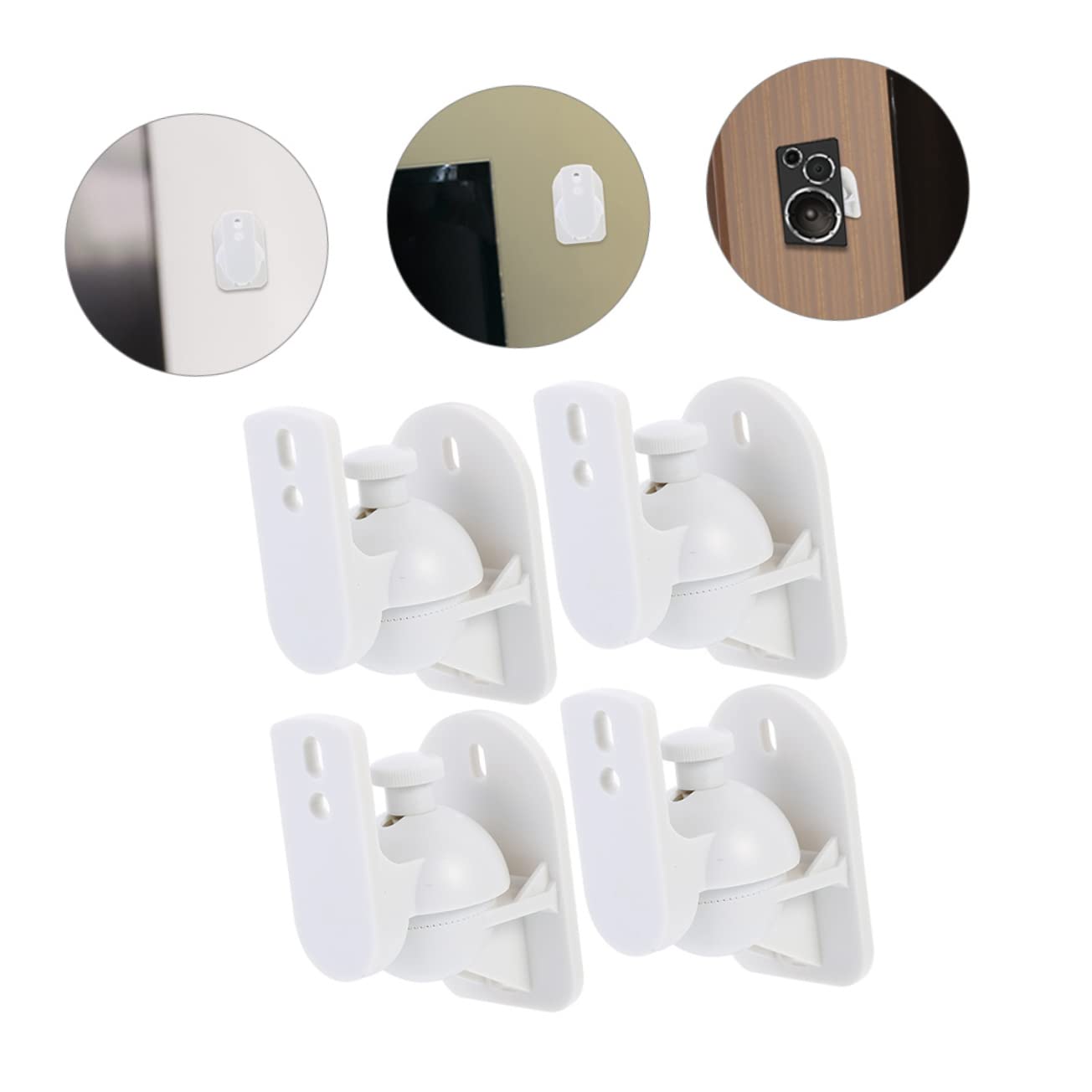 Tofficu 4 Pièces Support Mural pour Enceintes Rotatif de Support Ajustable pour Haut Parleurs Installation Facile Design Pratique et Durable pour Profiter Films