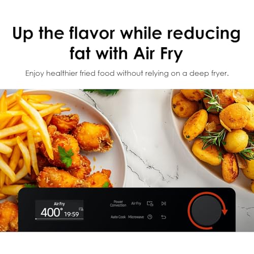 samsung 12 cu ft countertop convection microwave with air fry black glass mc12db8700ckaa