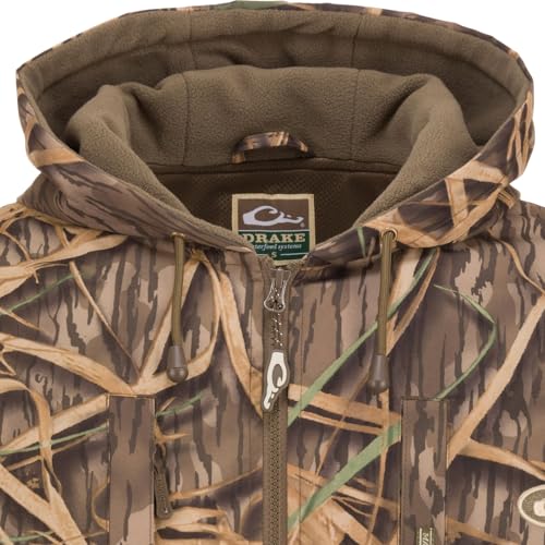 Drake Waterfowl Men's MST Waterproof Full Zip Hunting Warm Fleece Lined Hooded Jacket with 2 Chest Pockets & 2 Hip Pockets3