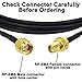 Nisaea 2m/6.5ft RP-SMA Male to RP-SMA Female RF Coaxial Cable RG174 for Wireless LAN Card, Router, Bridge, Booster & External Antenna Equipment