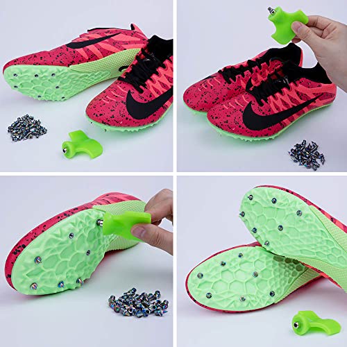 Image of 1 /4 Inch Track Spikes, 100 Pieces Steel Track Shoe Spikes Replacements and Spike Wrench for Sports Running Track Shoes
