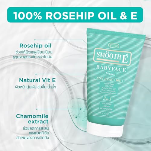 Smooth E Babyface Foam Non-ionic Facial Cleanser 4.0 Fl Oz image 5