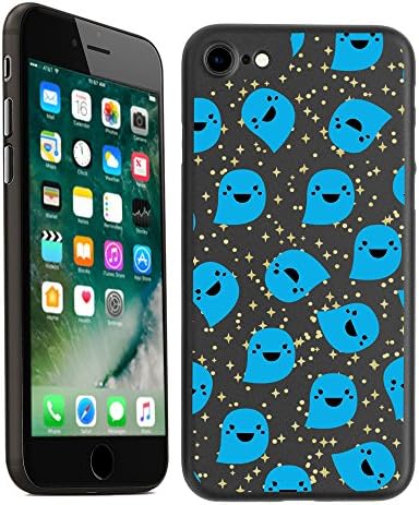 Corpcase - Matte TPU Case for iPhone 7 / iPhone 8 - Teal Halloween Ghosts Pattern/Unique Case with Great Protection