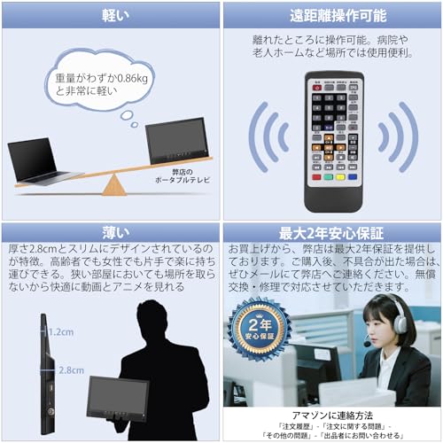 Tingu Tingu ポータブルテレビ 14.1インチ の商品画像 3