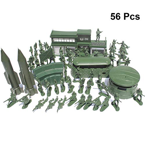 YeahiBaby Militare di Plastica Soldato Modello Giocattolo Soldatini Armi Soldato Figure Accessori Kit per Bambini 56pcs
