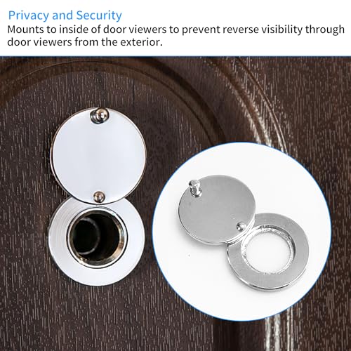 2 Stück Türspion Abdeckung, Gucklochabdeckung mit Selbstklebendem Installationswerkzeug Gucklochabdeckungen Gucklochabdeckung für Wohnungstür Gucklochschutz für Hotel Zuhause (Silber)