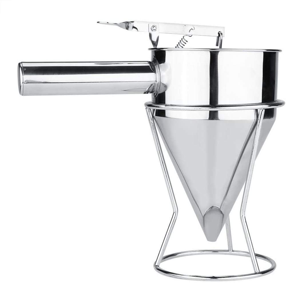 Embudos de acero inoxidable para hornear - Paletas de masa de acero inoxidable Embudos de fondant para pasteles, postres, utensilios de cocina con rejilla, para el hogar, cocina, panadería