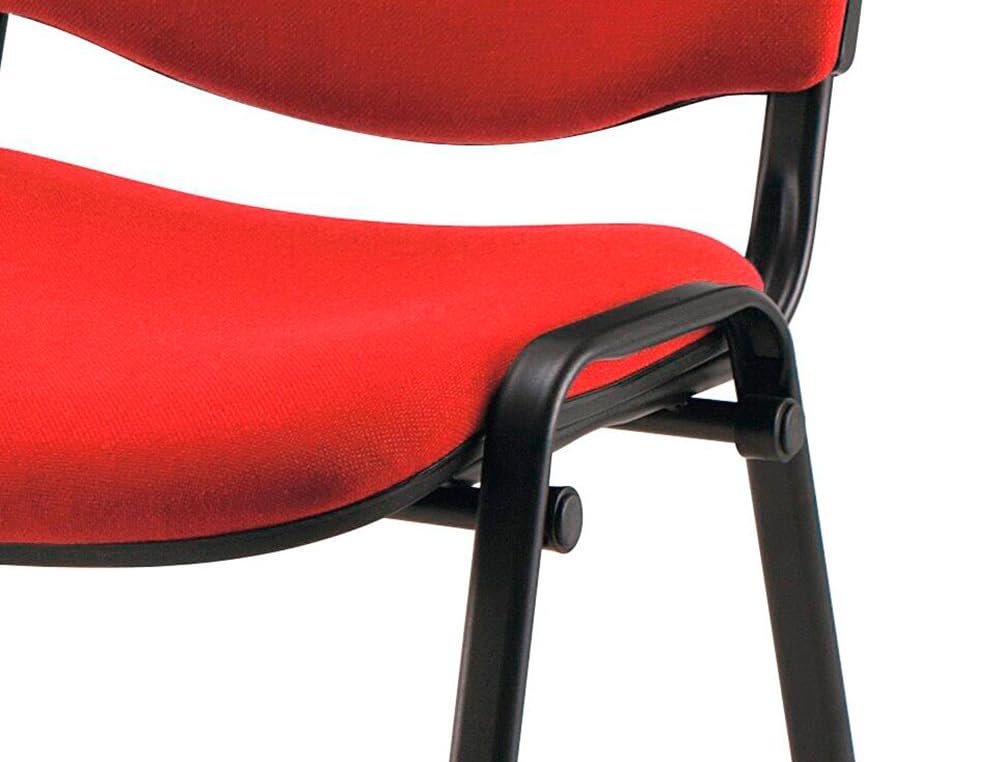 Sedia Da Ufficio Q-Connect Confidente – Fissa, Senza Ruote, Braccioli Corti, Imbottita, Rosso