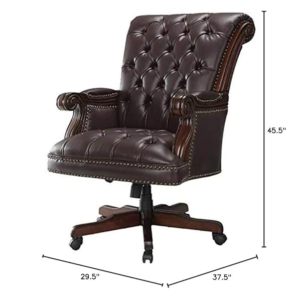 Coaster furniture adjustable height office chair dark brown 800142  urban country home decor