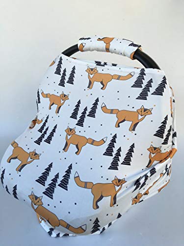 Image of Rosy Kids Stretchy Infant Car Seat Canopy Cover, Jersey Car Seat Cover Elastic Nursing Scarf Privacy Cover with Matching Car Seat Handle Cover and Baby Hat, Color18MH04