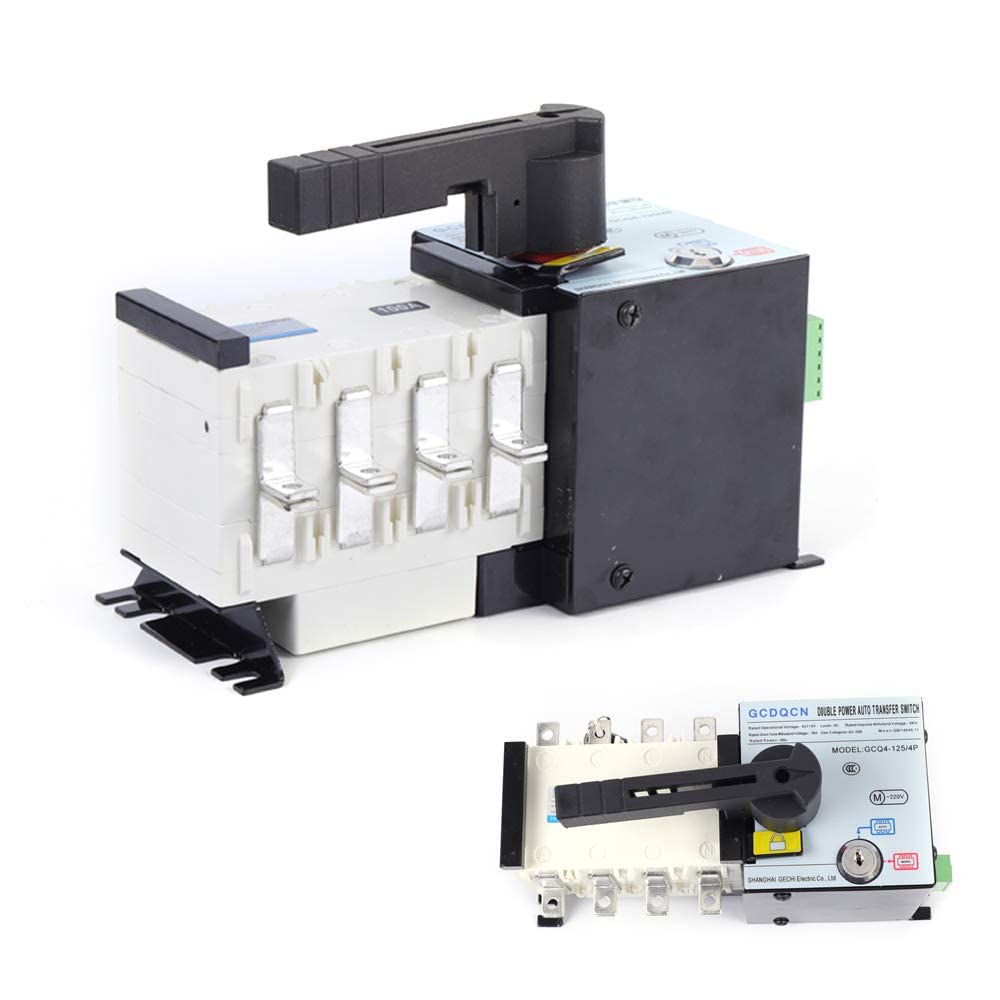 4P 100A Automatic Changeover Switch Rated 110/230V Dual Power Automatic Transfer Switch for Lighting Circuit, Insulation Transfer Switch Power Switch for Office Buildings, Shopping Malls, Banks