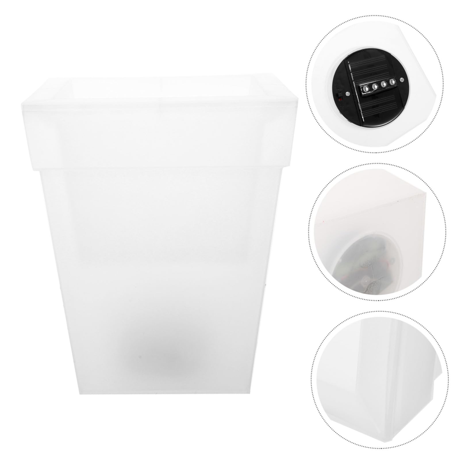 LALAFINA Lampada Fioriera Solare Bianca da Giardino 4 LED e Plastico | Decorazione Luminosa Realistica, per Piante e Cortili, Ip44, 1, 2v 300mah, per Feste All'aperto