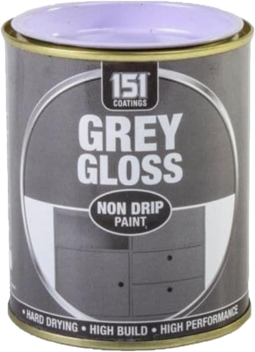 RIZZIIZ Grey Gloss Non-Drip Paint, Hard Drying, Crack-Resistant Durable Finish, High Shine Protective Coating for Wood, Metal & Concrete, Interior & Exterior Use, 300ml (1 PCS)