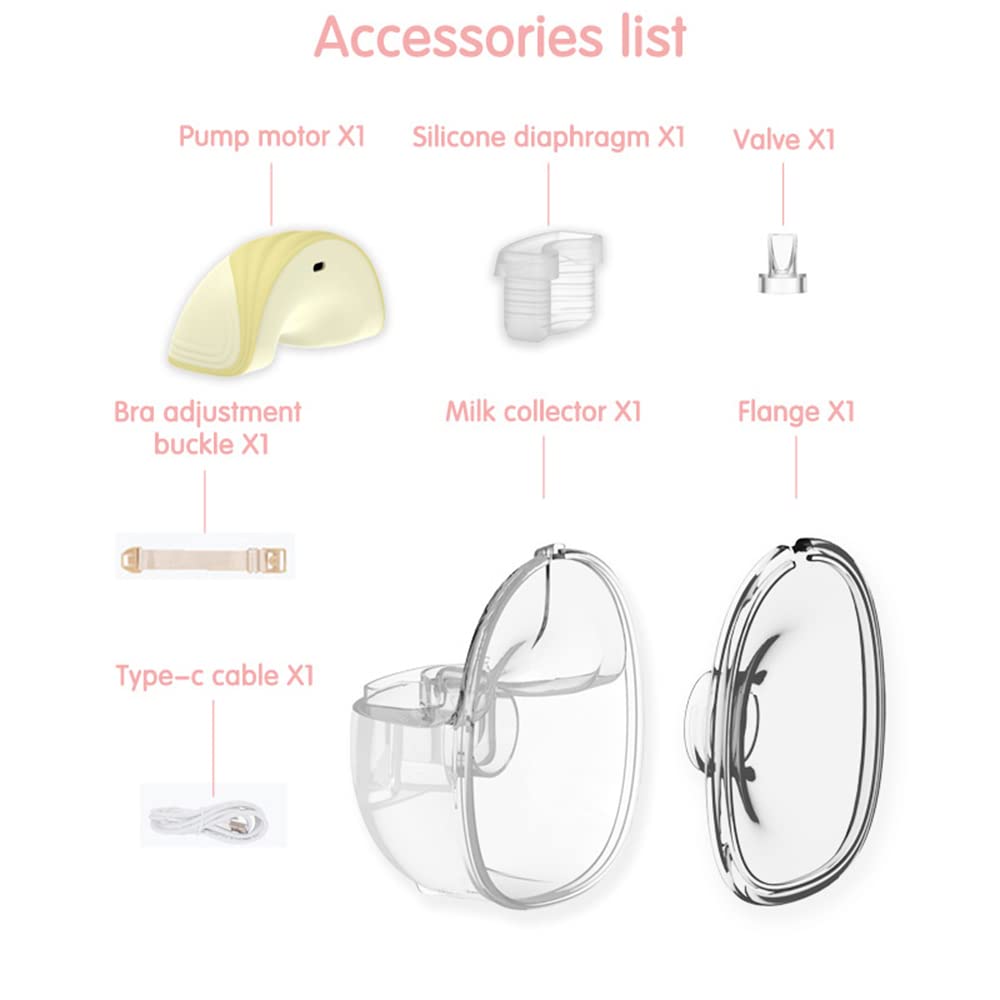 S18 Invisible Wearable Hands Electric Breast Pump Painless and Silent Suction Mode 2 Modes 9 Suction Levels 180ML Storage Capacity Yellow 2 Pack (2 Sets)