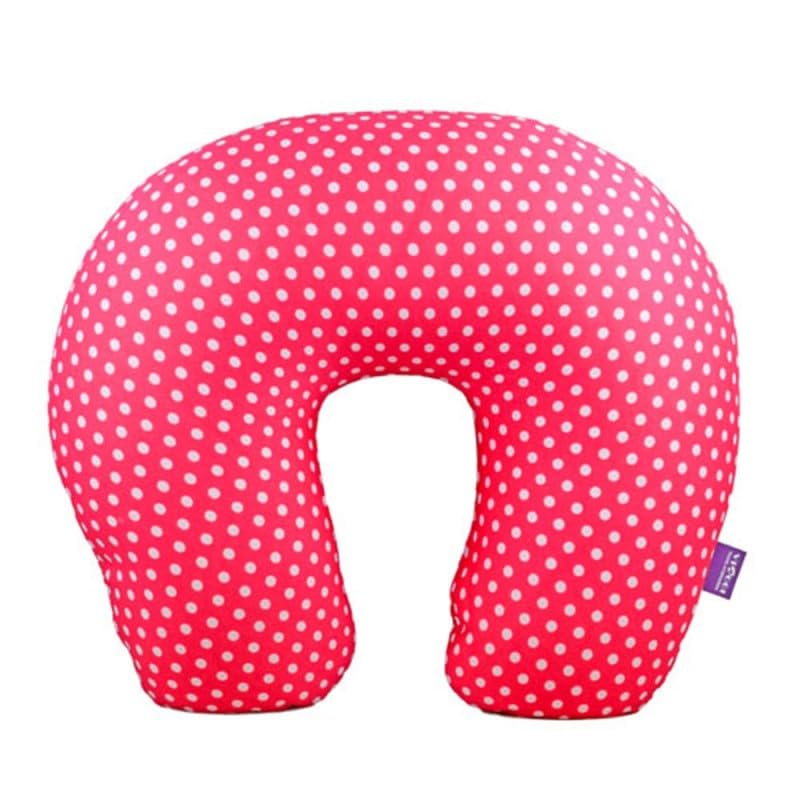 Viaggi Microbeads U Shape Neck Pillow for Travel and Relief Neck Pain Cervical Orthopedic Pillow - Minidot Pink