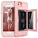 iPhone 7/8 Wallet Case - WeLoveCase Defender Wallet Design with Hidden Back Mirror and Card Holder Heavy Duty Protection Shockproof 3 in 1 All-Round Armor Protective Case for iPhone 7 8 - Rose Gold