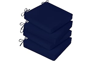 Navy Blue Outdoor 19x19 Chair Cushions Set of 4 for Patio