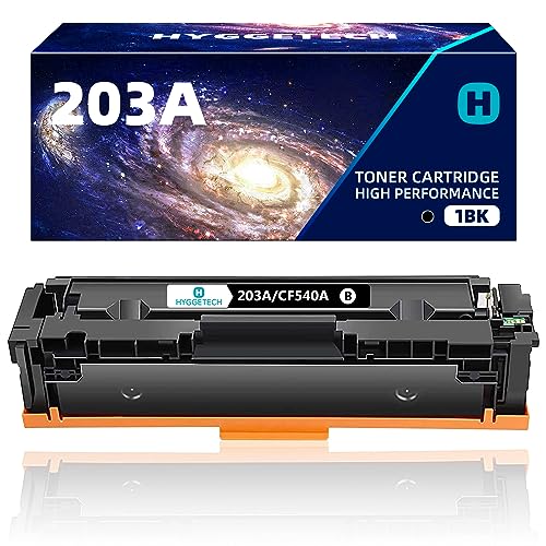 Hyggetech 203A CF540A Tóner Compatible para HP 203A CF540A Tóner para HP Colour Laserjet Pro MFP M281fdw M280nw M281fdn M254nw M254dw (1 x Negro)