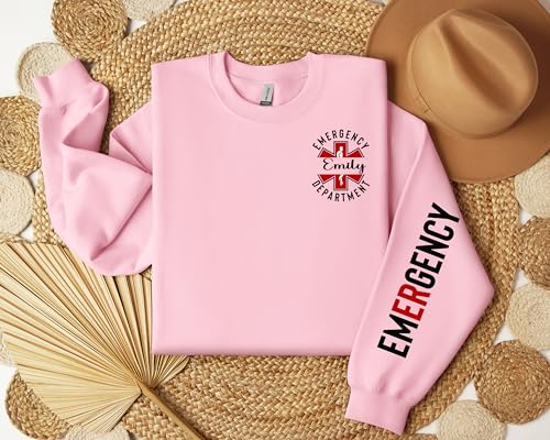 Custom ER Sweatshirt, Emergency Department Shirt, ER Sweater, Personalized ED Nurse Sweater, Emergency Room Tech Gift, Er Nurse Valentine's Day3