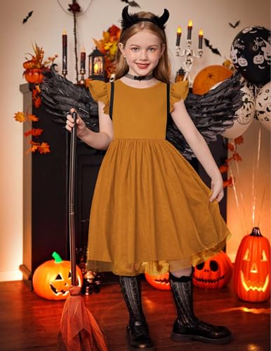 Image of Arshiner Toddler Tutu Dress Little Girls Fluffy Summer Dresses Casual Party Tulle Sundress for Kids 2-6Y