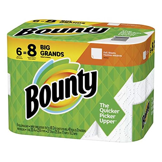 Bounty Paper Towels, White, 6 Big Rolls = 8 Regular Rolls