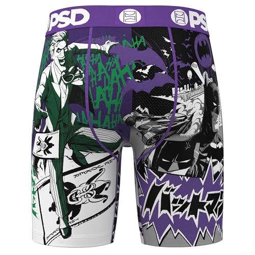 PSD Men's Boxer Briefs - Bat Joker Split, 7 Inch Inseam, Moisture-Wicking, 4-Way Stretch, Boxer Briefs for Men, Medium4