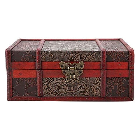Buachois Caja de Almacenamiento de Madera Vintage Cover