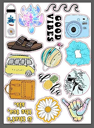 VSCO Stickers for Water Bottles, Trendy Aesthetic Laptop Stickers, Waterproof Stickers Vinyl Stickers for Teens VSCO Girl Essential Stuff Cute Stickers for Hydroflasks Computer Photo Sharing