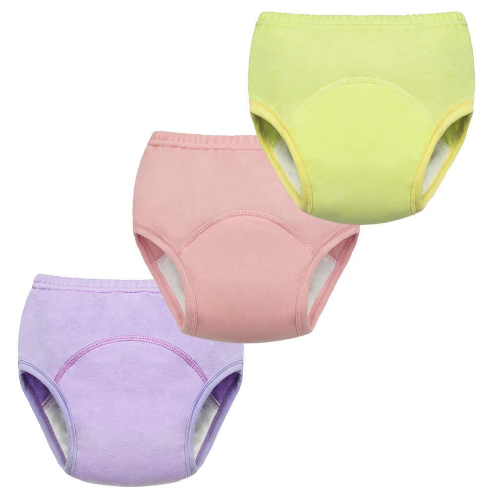 BINIDUCKLINGBaby Girls Potty Training Pants Reusable 6 Layers Underwear 3 Pack