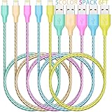 iPhone Lightning Cable, IDISON 5Colors [5-Pack 6FT], Premium Fast USB Charging Cord, Apple MFi Certified for iPhone Charger, iPhone SE/Xs/XS Max/XR/X/8 Plus/7/6 Plus,iPad Pro Air2,and More (G/G/P/B/Y)