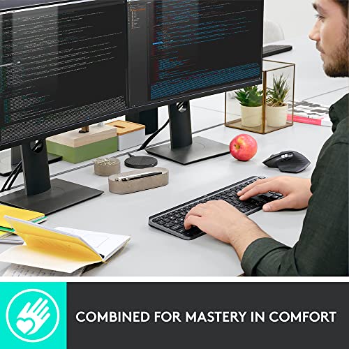 Image of Logitech MX Keys Advanced Wireless Bluetooth USB-C Keyboard and Mouse Set for PC /Mac /Laptop, Windows /Linux /iOS /Android with MX Master 3 Wireless Mouse(Dark Grey)