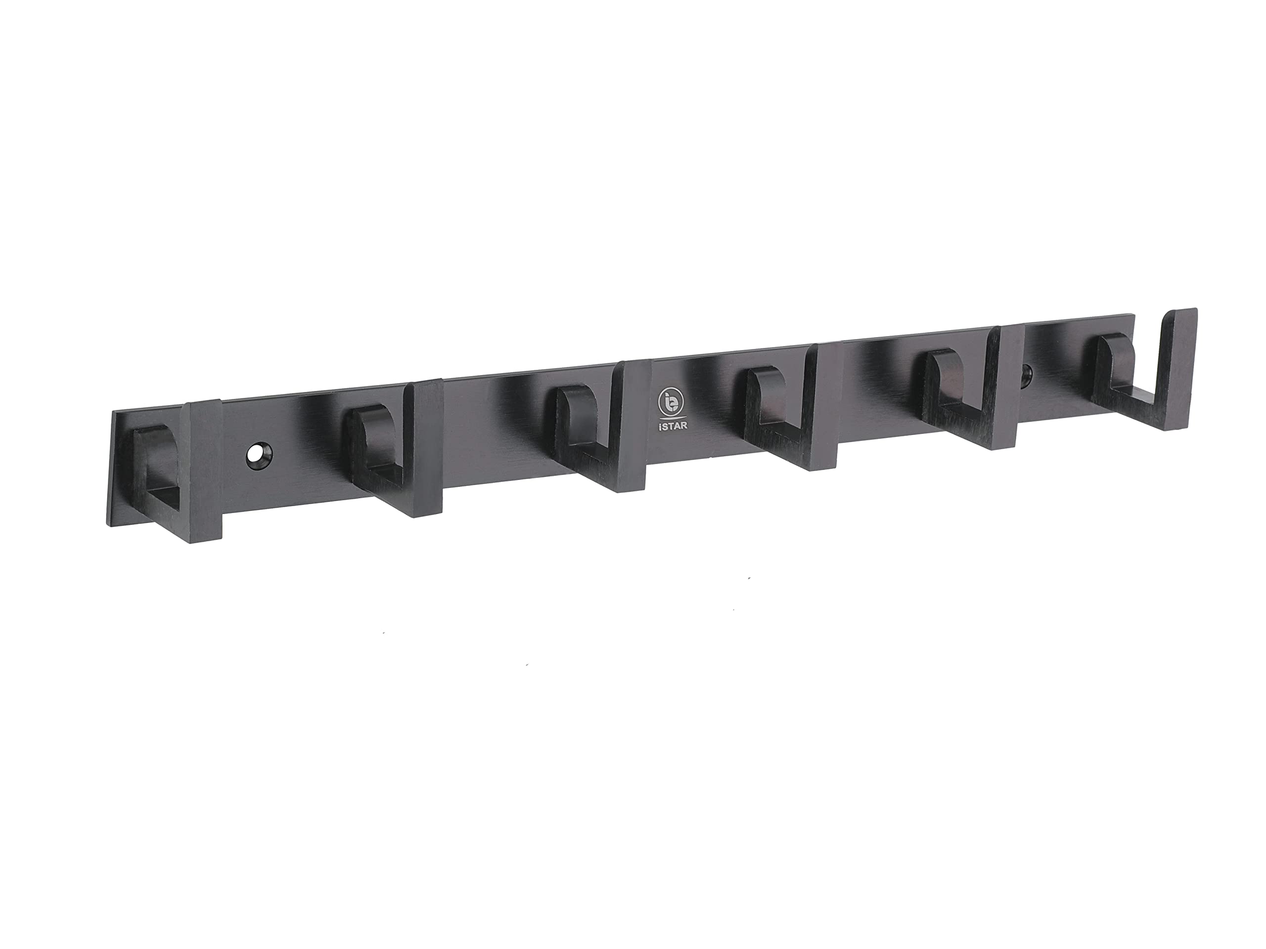 iSTAR 6 Pin Wall Hook Rack β Pack of 3 (Black) | Heavy-Duty Metal Wall Mounted Hooks | Bathroom, Bedroom, Kitchen & Entryway Organizer 1