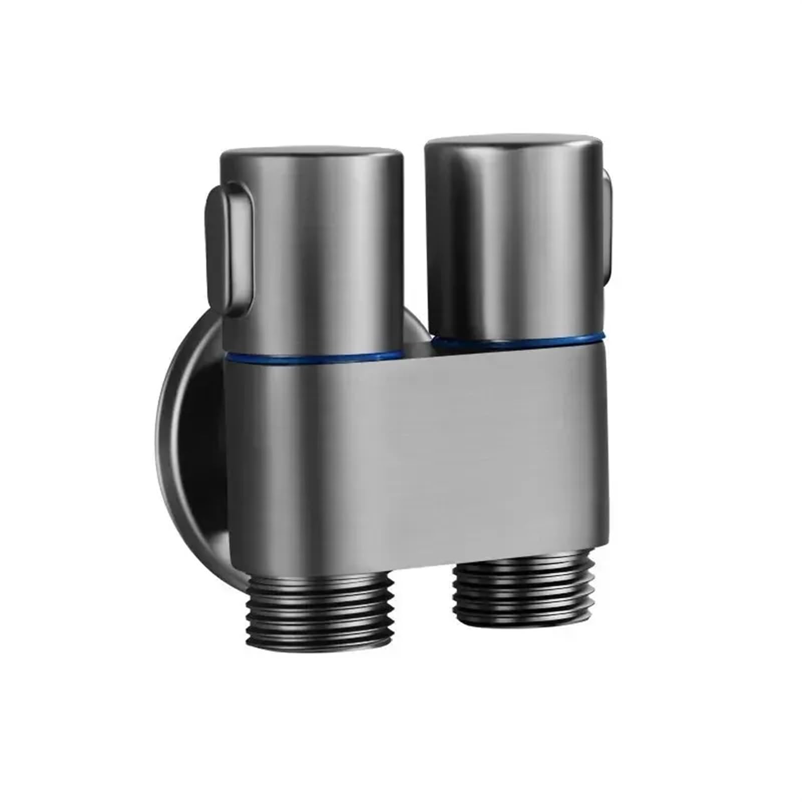 Pulvérisateur de bidet de toilette mural gris en alliage de zinc avec valve d'angle double sortie