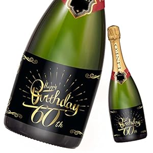 2 Stück Geburtstags-Flaschenetikett; Happy Birthday Etikett für Sekt- & Weinflaschen selbstklebend; Geburtstags-Geschenk…
