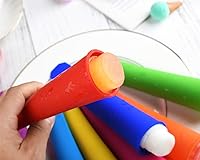 Vista 6 de Moldes de silicona para hacer paletas de hielo, 8 colores vibrantes, juego de 8