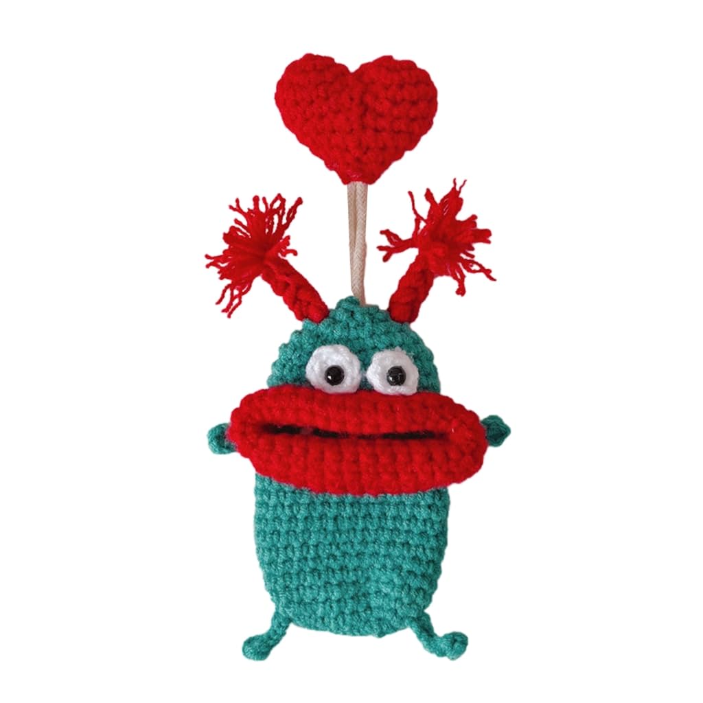 Fanswan Women's Christmas Big Mouth Thick Lips Monsters Pull Type Keys Bag Hand Knitting Keys Wallets Funny Car Keys Sleeve Cases Housekeepers Keys Holder,
