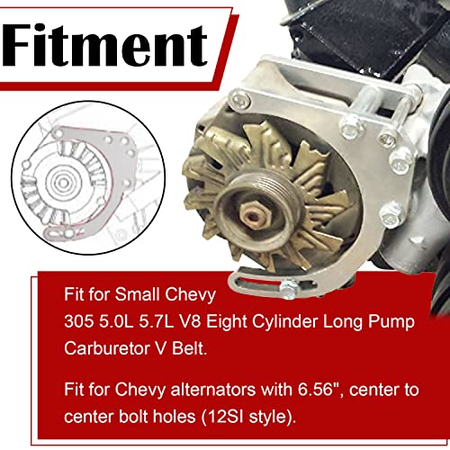 Lwp Low Mount Alternator Bracket Double Hump Heads Adjustable Billet Kit For Small Block Chevy Sbc 305 327 350 5.0L 5.7L V8 Eight Cylinder Long Water Pump Carburetor V Belt #TOP1