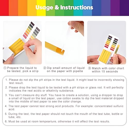 Image of IONIX Full PH1-14 Strips, PH testing Strips, Test Indicator Litmus Paper Water Soil Test Kit, PH papers, Litmus Paper, 1 Pack 80 Strips,