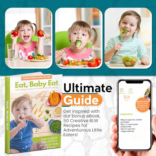 Cradle Plus 100 foods before 1 scratch off poster | w/baby led weaning book, crown and certificate | Baby food idea list and tracker for babies 6 months and up| Baby led weaning cookbook