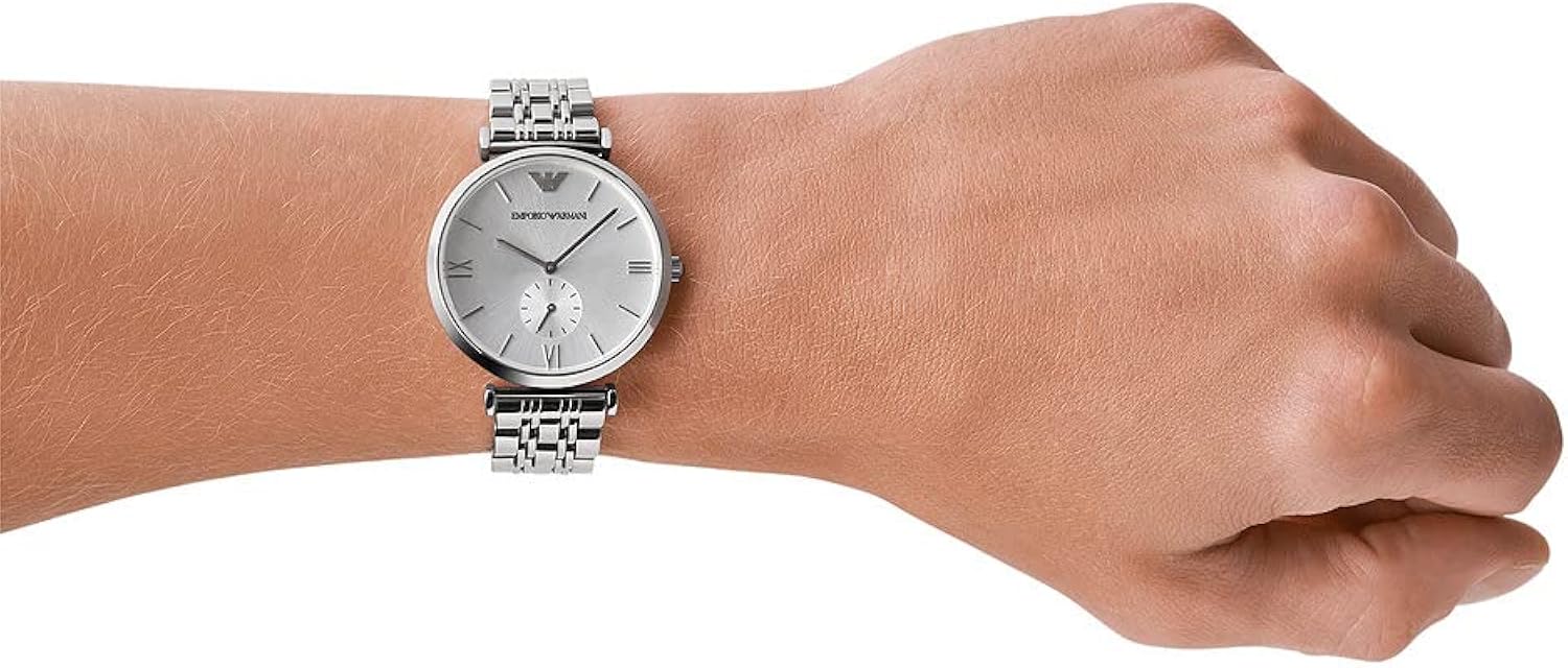 Emporio Armani orologio da donna a tre lancette in acciaio inossidabile, dimensione cassa 40 mm Emporio Armani orologio da donna a tre lancette in acciaio inossidabile, dimensione cassa 40 mm