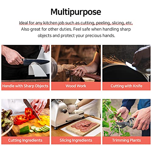 Customgrips Food Grade Level 5 Protection, 2 Pairs, X-Small, Cut Resistant Safety Gloves, Great For Meat Cutting, Oyster Shucking, Fish Filleting, Chopping Vegetables & General Kitchen Work #TOP5