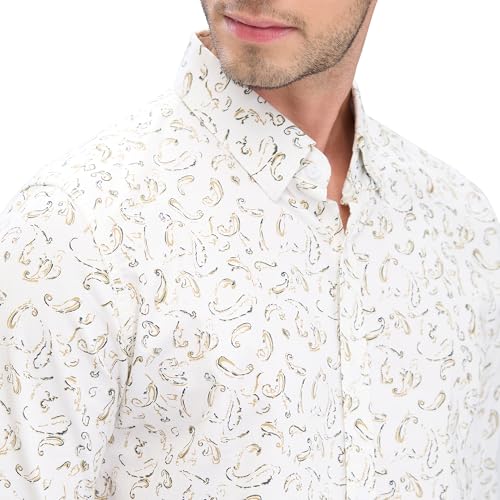 Image of Spykar Men's Slim Fit N /A Full Sleeve Printed Casual Shirts