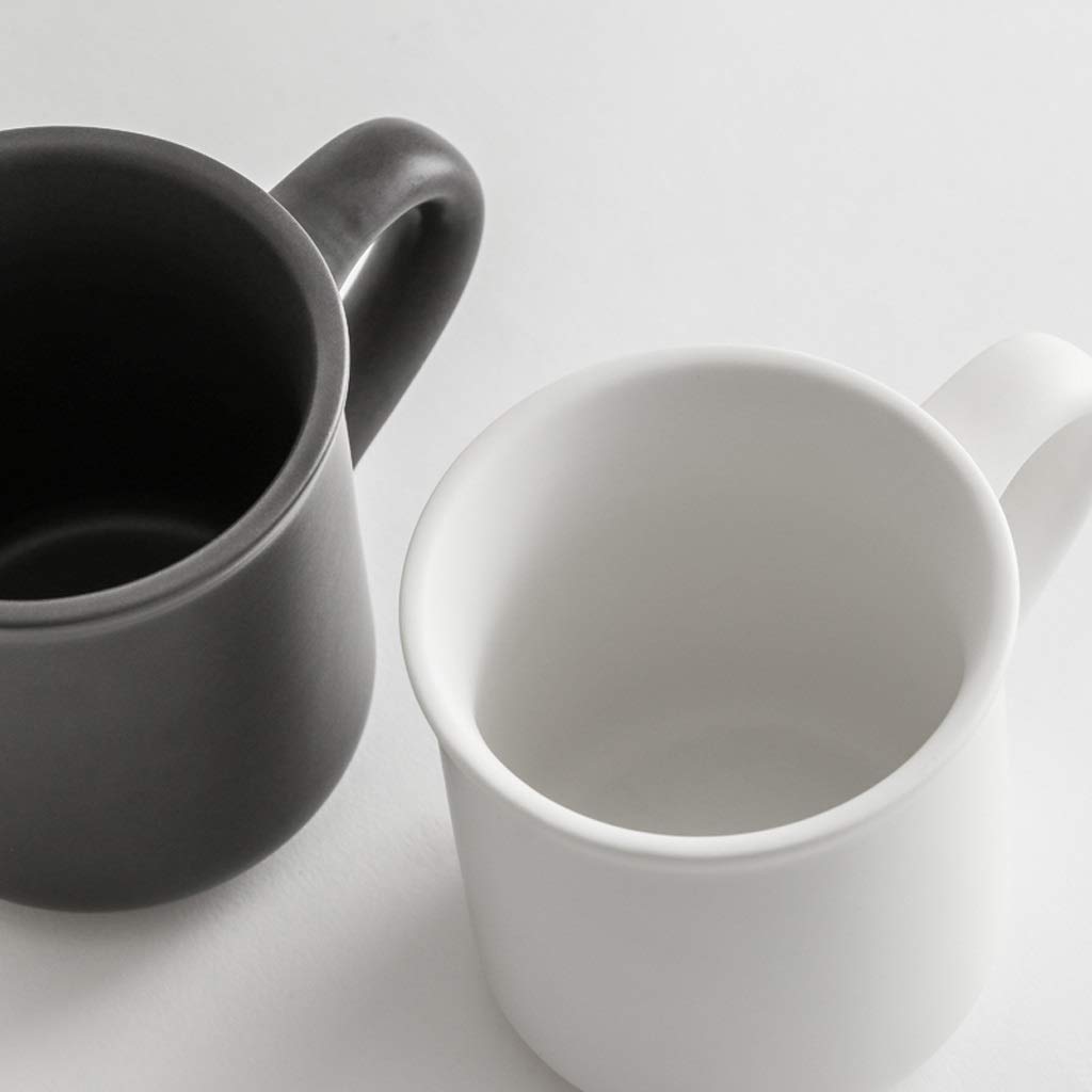 Kaffee-Becher Keramikbecher Glattes mattiertes Kapazitätsbecher verdickte Becherwand, um Verhütungs- und Wärmedämmungs-Kaffeetasse 300ml zu vermeiden (Color : White)