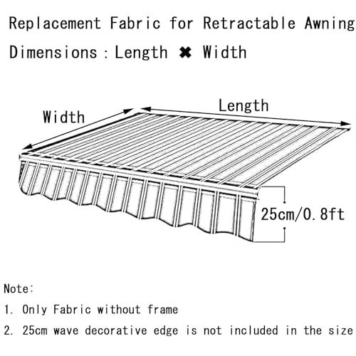 Toldo de patio de repuesto de 2x1,5 m en poliéster con protección UV para terraza 5