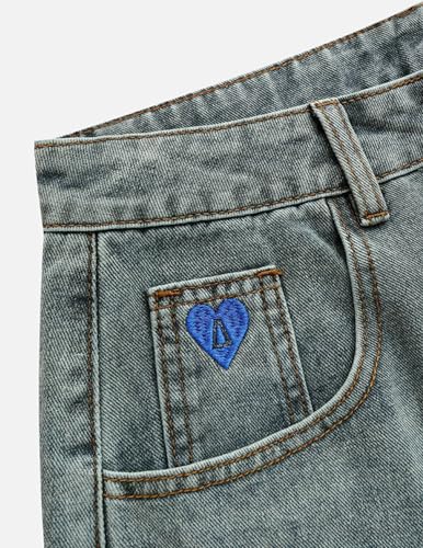 Image of Aelfric Eden Washed Reverse Jorts Mens Casual Denim Shorts Loose Fit Baggy Jean Short Streetwear Trendy Outfits