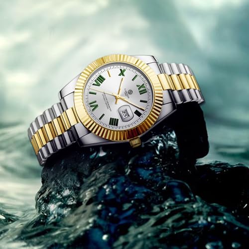 Image of Carlton London Charles Men Analog Watch, Round Dial, Stainless Steel Strap, Quartz Movement, 40 mm Case, Premium Thick Design, 30M Water Resistant, Formal Casual Wear
