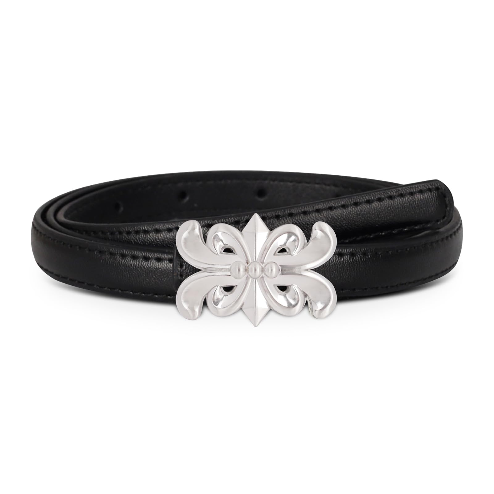 Women's Leather Belt with Buckle - Ideal for Dresses, Jeans, and Coats