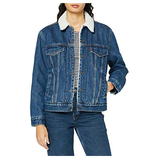 Levi's Exbf Sherpa Trucker Rough And Tumble, Chaqueta vaquera, Mujer, Azul (Rough and Tumble), 25W / 30L