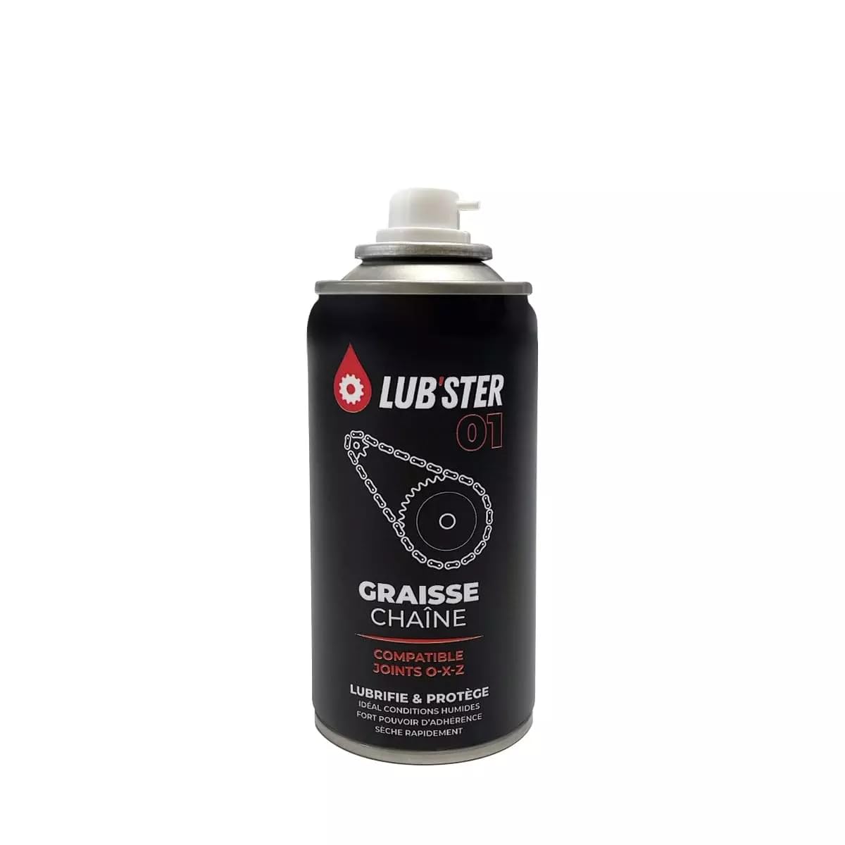 SPRAY GRAISSE CHAINE MOTO ET SCOOTER LUB'STER • Qualité Supérieure • Conditions humides • Aérosol • Protection longue durée • Forte adhérence • Compatible joints O, X, Z (100mL)